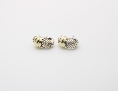 David Yurman 925 Sterling Silver 14K Gold Large Omega Shrimp  display picture 1