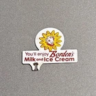 VINTAGE BORDENS COW PLATE TOPPER PORCELAIN SIGN CAR GAS TRUCK OIL MOTORCYCLE