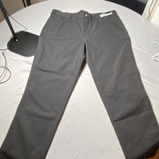 Carhartt Gray Relaxed Fit Workwear Pants Flat Front Cargo Pockets Straight Leg