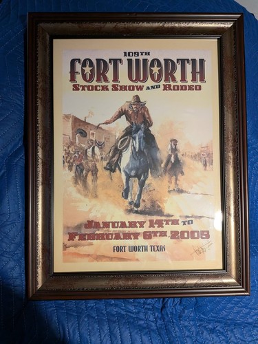 Fort Worth Stock Show & Rodeo Promo Autographed by Buck Taylor & Nicely Framed