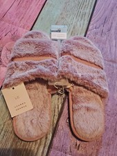 LC Lauren Conrad Pink Faux Fur Slide Slippers Women's Size XL 9/10 0262