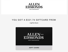 Carte cadeau Allen Edmonds 321,74 $