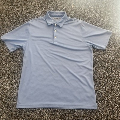 Pebble Beach Dry-Luxe Performance Golf Polo Shirt Mens Large Blue Short Sleeve
