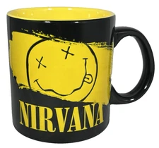 NIRVANA Rock Band Huge Oversized 2017 Black & Yellow 20 oz Coffee Tea Cup Mug