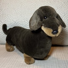 VTG 1995 Dakin Willy The Dachshund Brown  Tan 13  Plush Realistic Weiner Dog