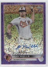 2022 Topps Chrome Rookie Purple Speckle Refractor 217/299 Alex Wells Auto fm0