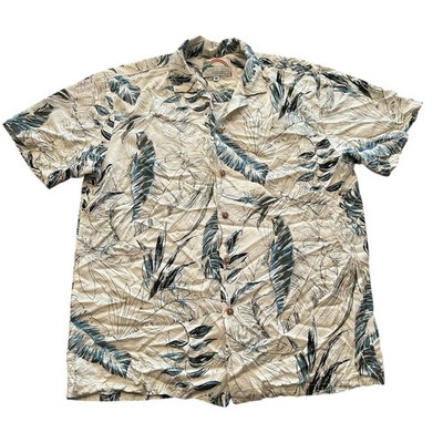Paradise Found Shirt Medium Hawaiian Tropical Vacation Short Sleeve Button Down