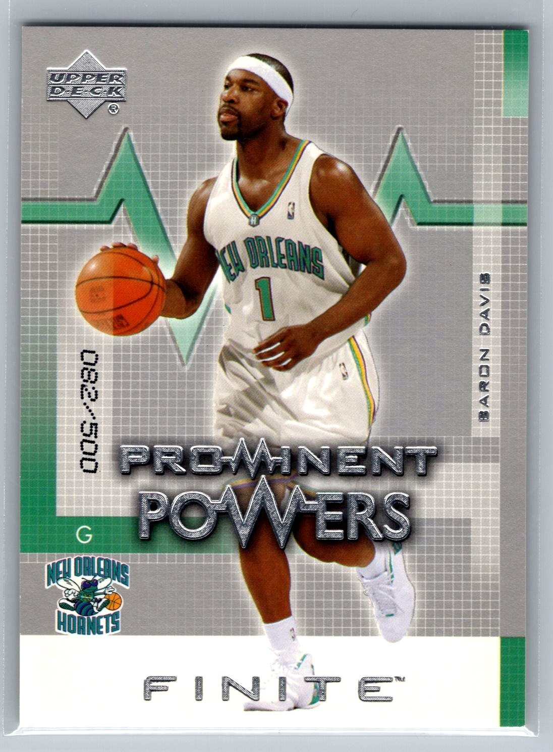 2003-04 Upper Deck Finite Prominent Powers /500 #312 Baron Davis Hornets
