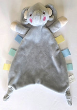 Walgreens Moon Stars Elephant Lovey Security Blanket Gray Plush Ribbon Taggies