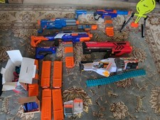 Lot of 5 Nerf Guns w/ Accessories Ammo