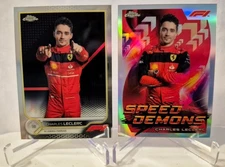 Charles Leclerc Lot of (2) 2022 Topps Chrome F1 #25 & #SD-CL - Scuderia Ferrari