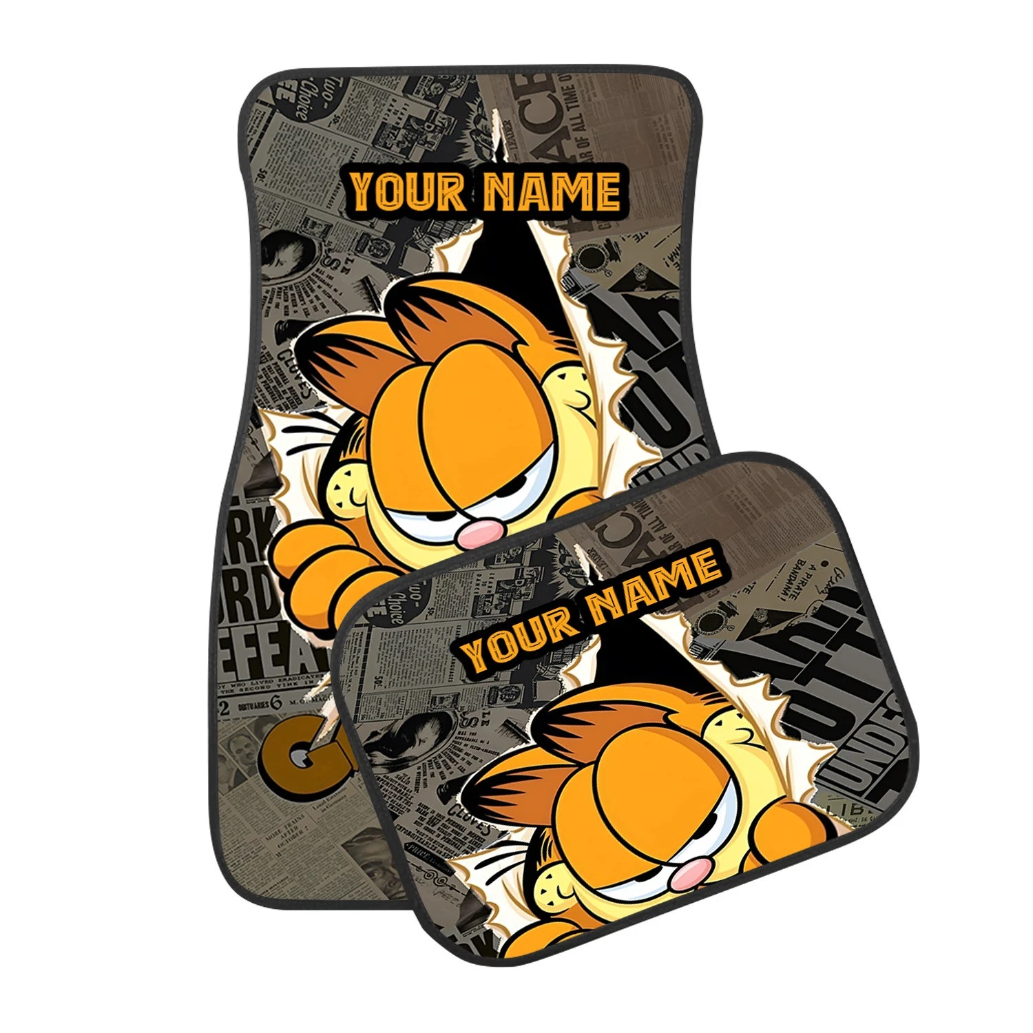 Garfield Car Floor Mats, Custom Cartoon Auto Accessories, Funny Cat Personalized