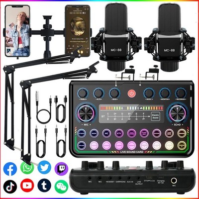 Professional Condenser Microphone Kit Complete Set For Podcast Studio Recording