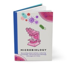 Microbiology Hardcover Journal, Pink Microscope Design Notebook for Scientists,