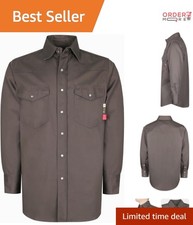 Men's Flame Resistant Cotton Welding Shirt X-Large Gray Pearl Snaps