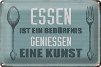Schild Blech 30X20Cm - Made In Germany - Spruch Essen Ist Eine Kunst