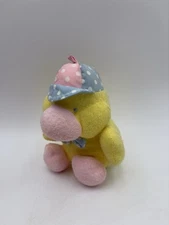 Soft Dreams Plush Duck Baby Bird Chick Yellow Polka Dot Hat Pastel Bow Tie