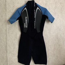 Gladiator Women  s Neoprene Wet Suit 8 Navy and Light Blue Short Scuba Surf