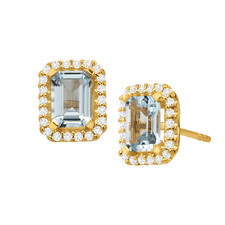 Finecraft 1 1/2 ct Simulated Aquamarine Earri...
