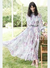 Zimmermann Silk Maxi Tent Dress Pastel Purple Green size 1 AU 10 US 6