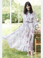 Zimmermann Silk Maxi Tent Dress Pastel Purple Green size 1 AU 10 US 6