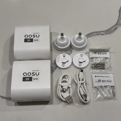 (2)AOSU SolarCam Pro 2K Replacement Security Cameras ONLY Model: C7P2BH11