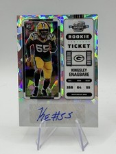 2022 Panini Optic #181 Kingsley Enagbare Silver Cracked Ice Prizm Auto /22