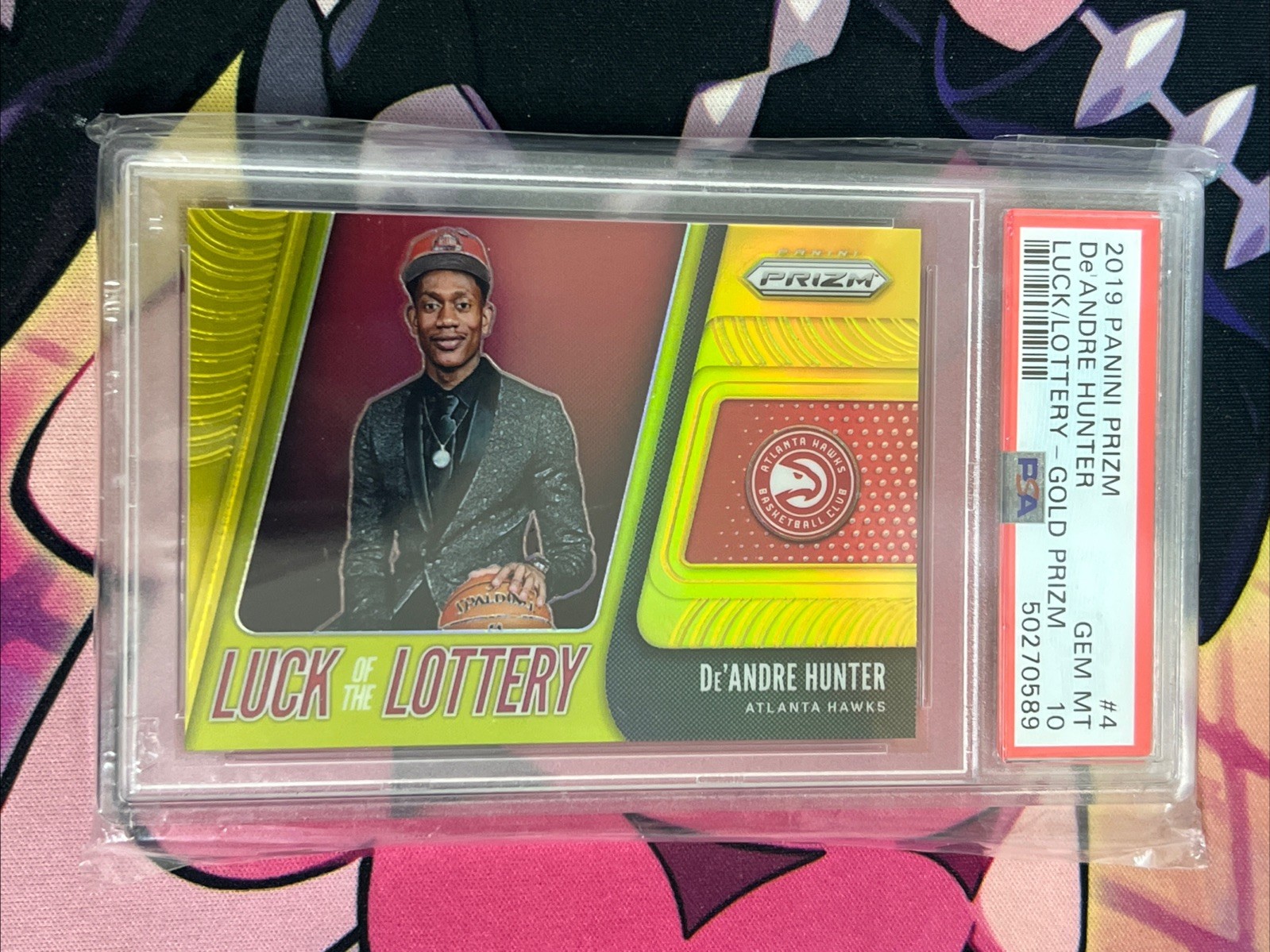 De'Andre Hunter PSA 10 2019-20 Panini Prizm /10 Gold Luck of Lottery Rookie RC