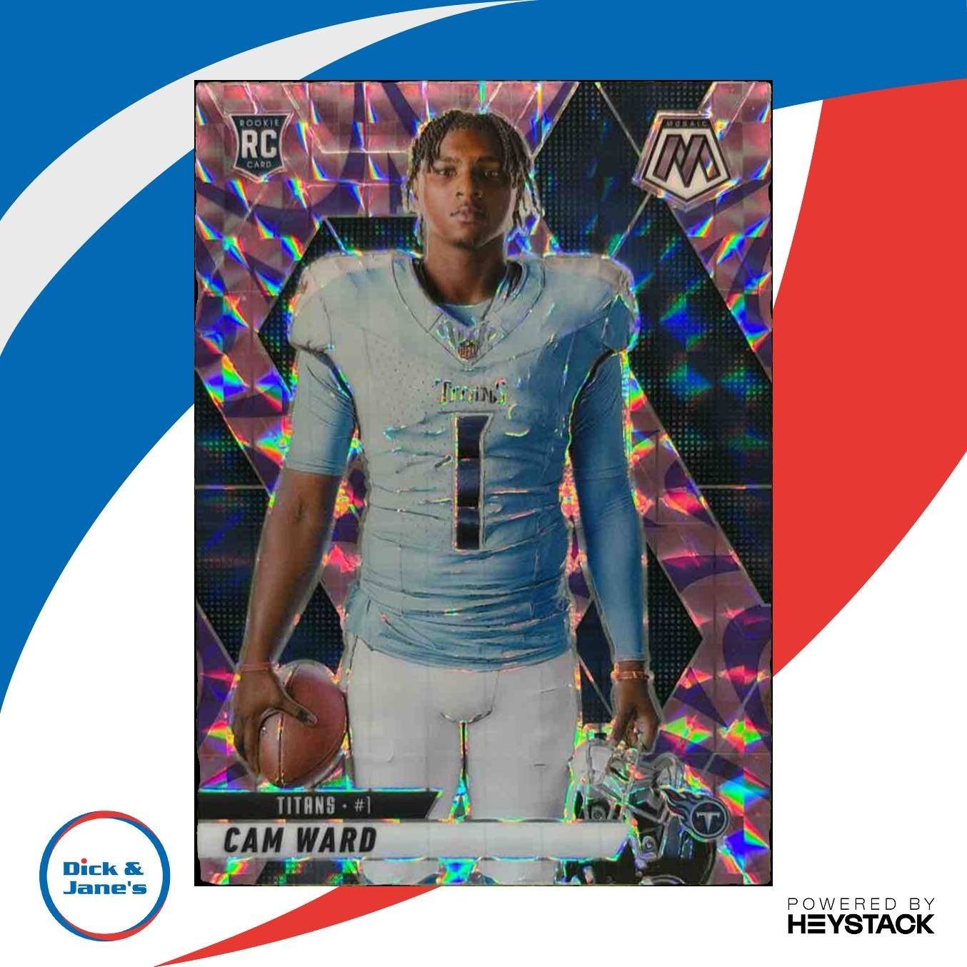 2025 Panini Mosaic Cam Ward Rookie Variation Camo Pink #272 RC Tennessee Titans