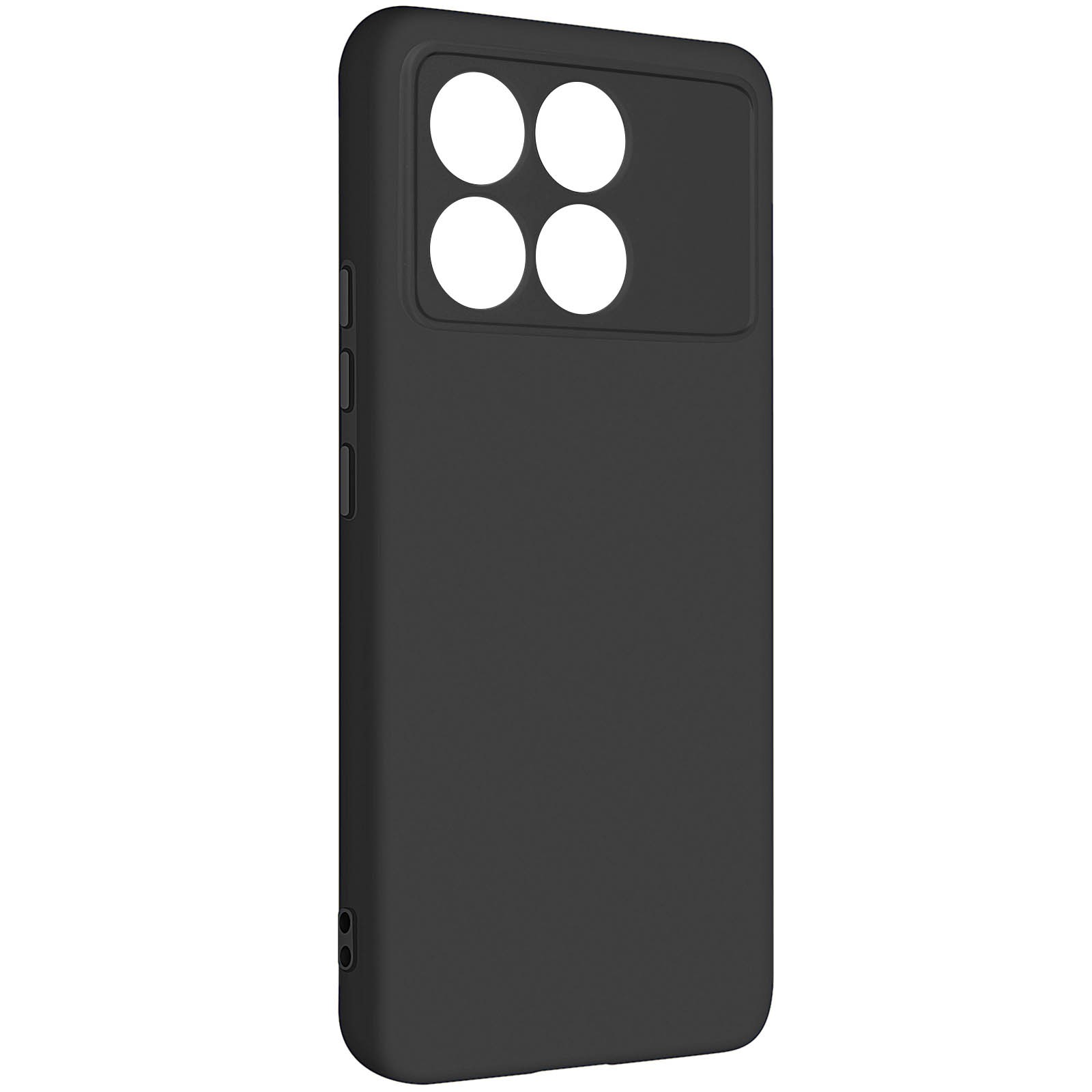 Coque Poco X6 Pro 5G Avizar semi-rigide mate noire avec cordon de transport