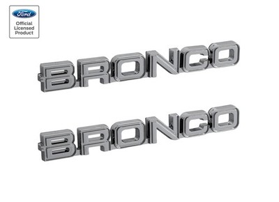 1982-1986 Ford Bronco Classic Style Chrome 7.75'' Bronco Fender Emblems Pair