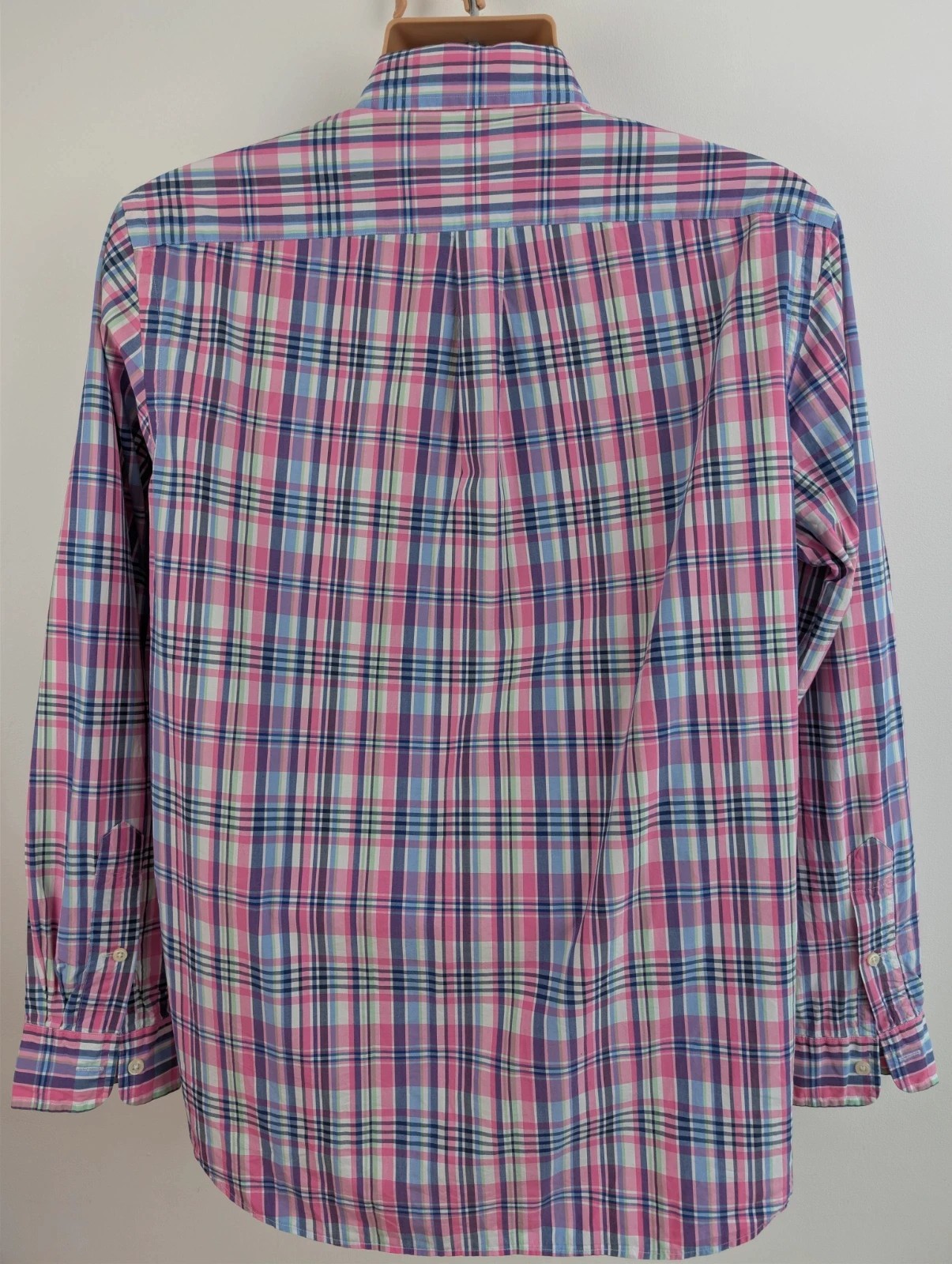 Ralph Lauren pink check plaid long sleeve single cuff shirt. Mens Large. DN3656 image 6