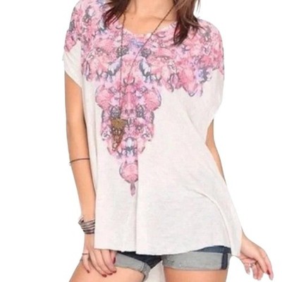 Free People Moon Dance Swing Tee S Boho Oversized Flowy