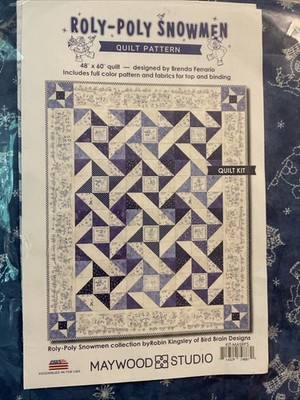 Roly Poly Snowman Quilt Kit 48 x60  Finished Factory Sealed Maywood Studio