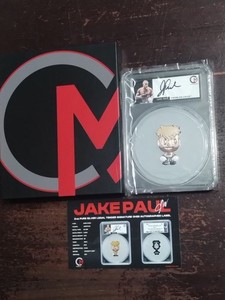 2024 JAKE PAUL SIGNED NIUE 2 OUNCE PROOF 70 RARE COLORIZED COIN PCGS ONLY 450!
