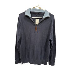 NWT J. Crew Men's Blue Quarter Zip Pullover Sweater Size M Casual SI57