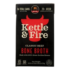Gluten Free Grass Fed Bone Broth Beef 16.9 Oz(Case Of 6) By Kettle And Fire