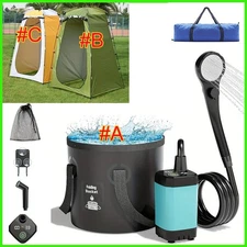 Portable Camping Shower Kit 6000mAh Rechargeable Shower Pump,Privacy Shower Tent