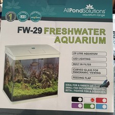 AllPondSolutions Small 29 Litre Nano Fish Tank - FW-29 white lid and base
