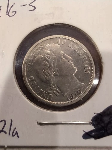 1916 S Barber Dime VF+ 90% Silver High Grade US Coin
