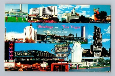The Fabulous Strip Greetings From Las Vegas Nevada Multi View Postcard FS825 