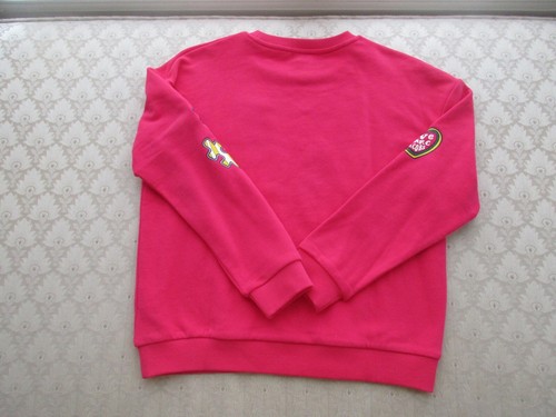 Marc Jacob Girls' Pink Fuchsia Cotton Sweatshirt w/Logo Patch Designs, Sz 12 - Picture 9 of 12
