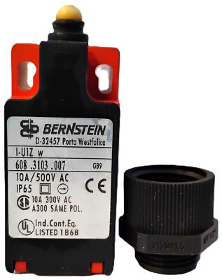 Bernstein 608.3103.007 300 V AC 10 A Plunger Style Limit Switch
