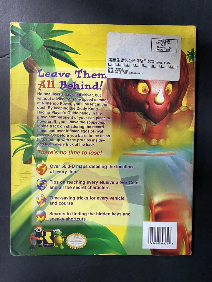 Diddy Kong Racing Nintendo Official Player's Guide N64 Strategy Guide NO Foldout - Image 2 of 2