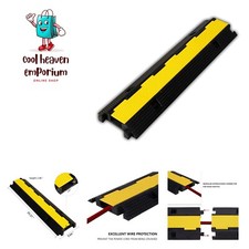 1 Pack Rubber Cable Ramp Hose Cable Protector Ramp 1 Channel 22000Lbs Load Ca...