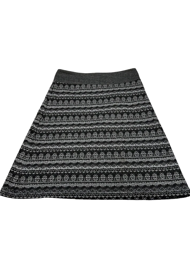 Falda Patinadora Kavu Negra Gris Fair Isle Tejida Talla Grande Foto 3 de 4