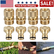 1-4 Set 3/4" Garden Hose Quick Connect Fittings Brass Connector Faucet Adapter