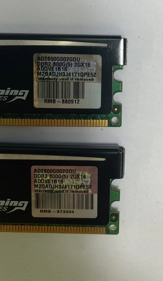 4GB Kit (2 x 2GB) AData AD20800G002GMU PC2-6400U 800MHz DDR2 Computer Memory - Image 2 of 4