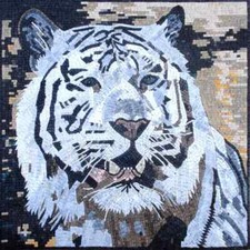TIGER MOSAIC BACKSPLASH Wild Jungle Animal Mosaic Tiles For House Warming