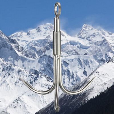 Steel Outdoor Survival Grappling Hook Rock Climbing Claw Carabi & A8P7